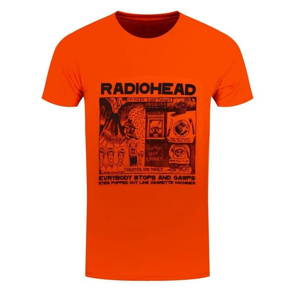 Radiohead Unisex T-shirt til voksne Gawps Orange M