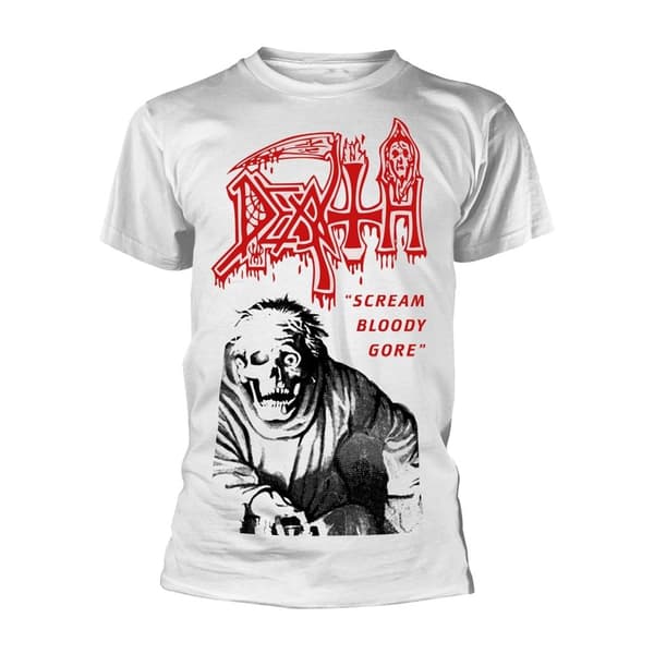 Death Unisex vuxen Scream Bloody Gore T-Shirt White XL