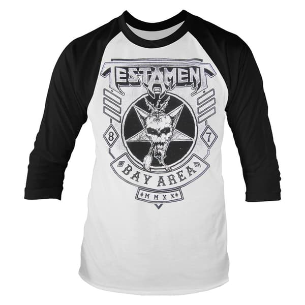 Testament Unisex Bay Area 87 Europe 2020 Tour langærmet baseball-T-shirt med lange ærmer til voksne White S
