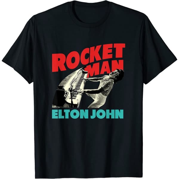 Elton John T-shirt för unisex vuxen med Rocketman