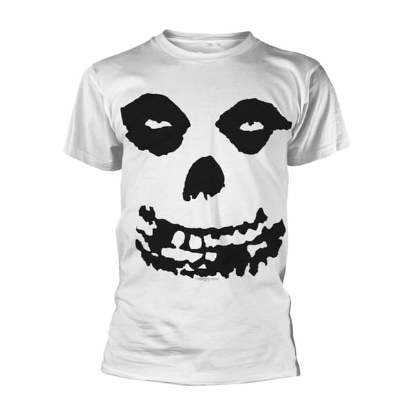 Misfits Unisex Adult Skull All-Over Print T-Shirt White/Black 3XL