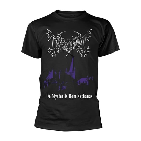 Mayhem Unisex T-shirt De Mysteriis Dom Sathanas til voksne Black 3XL