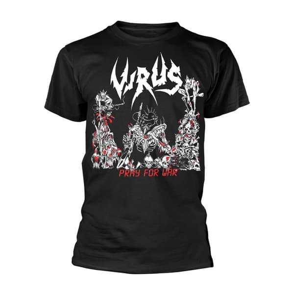Virus Unisex T-shirt för vuxna som ber för krig Black M