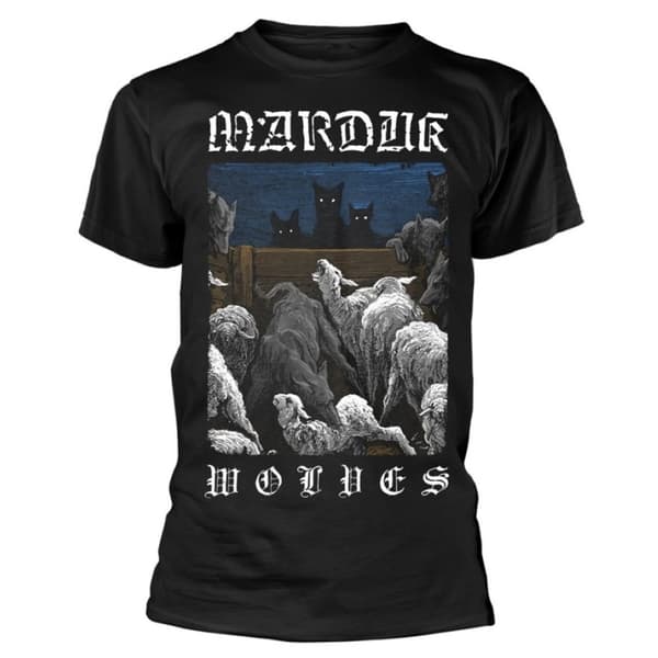 Marduk Unisex T-shirt med ulve-rygprint til voksne