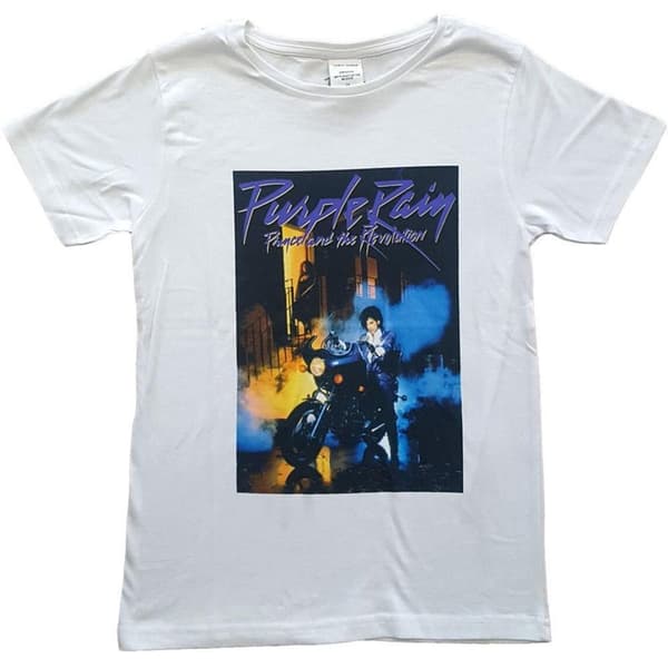 Prince Unisex vuxen Purple Rain Square T-Shirt White L