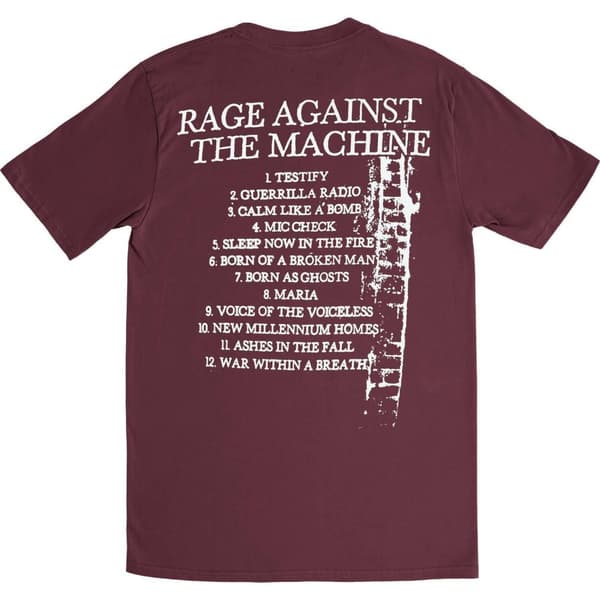 Rage Against the Machine Unisex voksen BOLA albumcover med bagsideprint af bomulds-T-shirt
