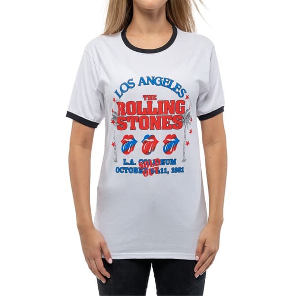 The Rolling Stones Womens/Ladies American LA Tour T-Shirt White S