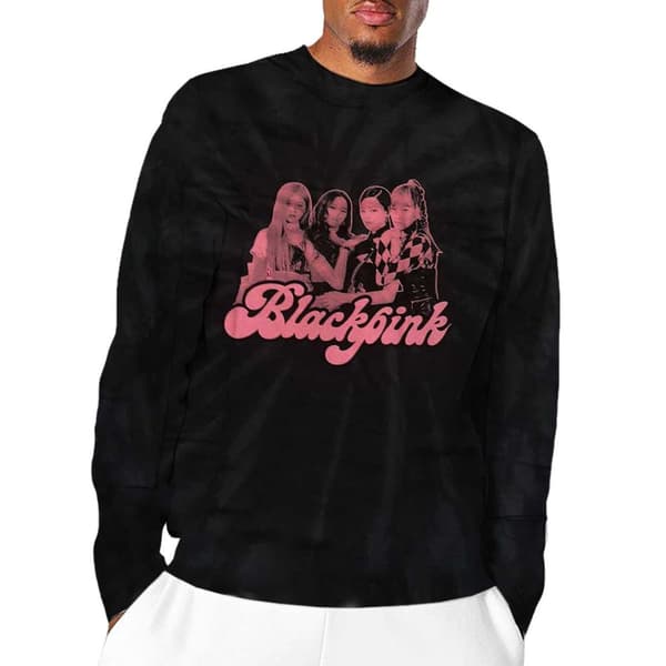 BlackPink Unisex Adult Photograph Dip Dye Long-Sleeved T-Shirt