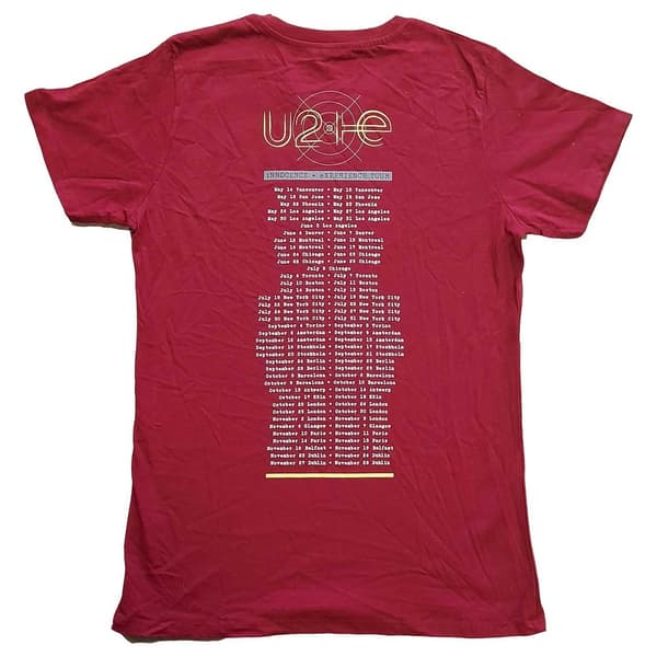 U2 Unisex T-shirt för vuxna I+E 2015 turnédatum