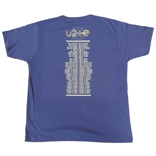 U2 Unisex T-shirt för vuxna I+E 2015 turnédatum