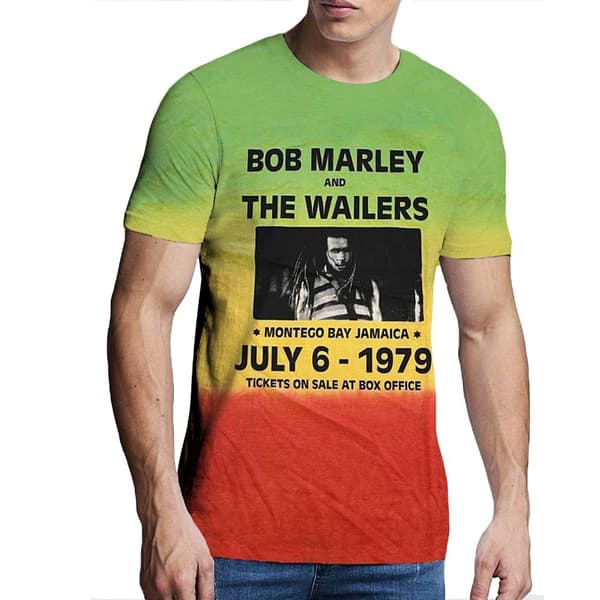 Bob Marley Unisex vuxen Montego Bay Dip Dye T-Shirt