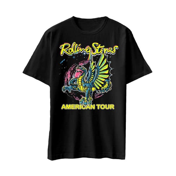 The Rolling Stones Unisex vuxen American Tour Dragon T-Shirt