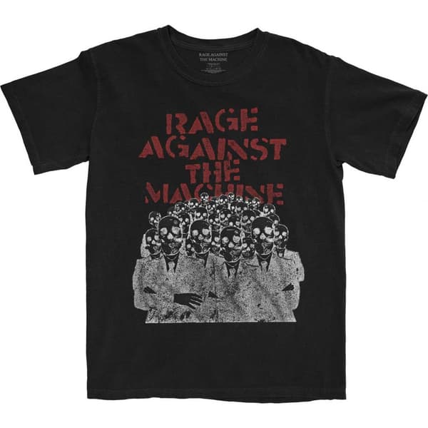 Rage Against the Machine Unisex T-shirt i bomuld til voksne med masker for folkemængder