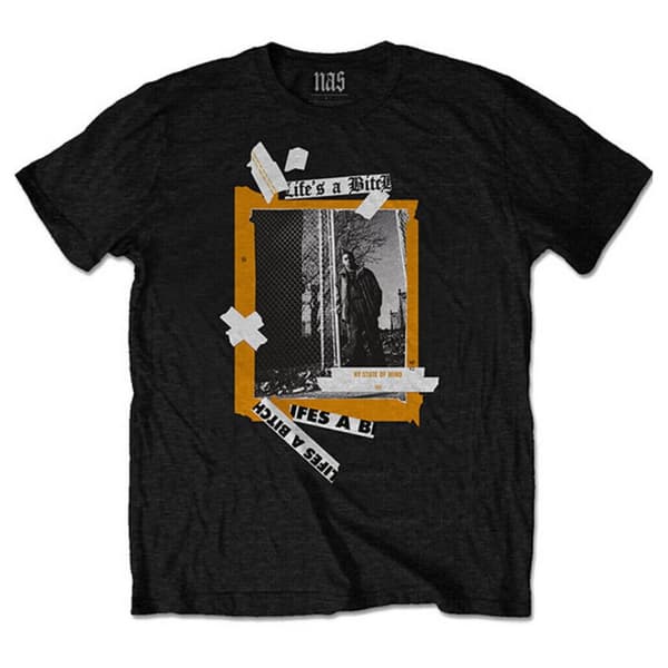 Nas Unisex vuxen Life´s A Bitch Back Print Cotton T-Shirt