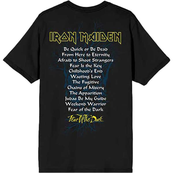 Iron Maiden Unisex Adult Fear Of The Dark Track List T-Shirt