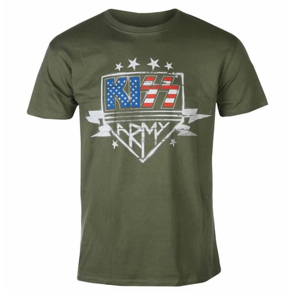 Kiss Unisex T-shirt i bomull för vuxna med Army Lightning Lightning