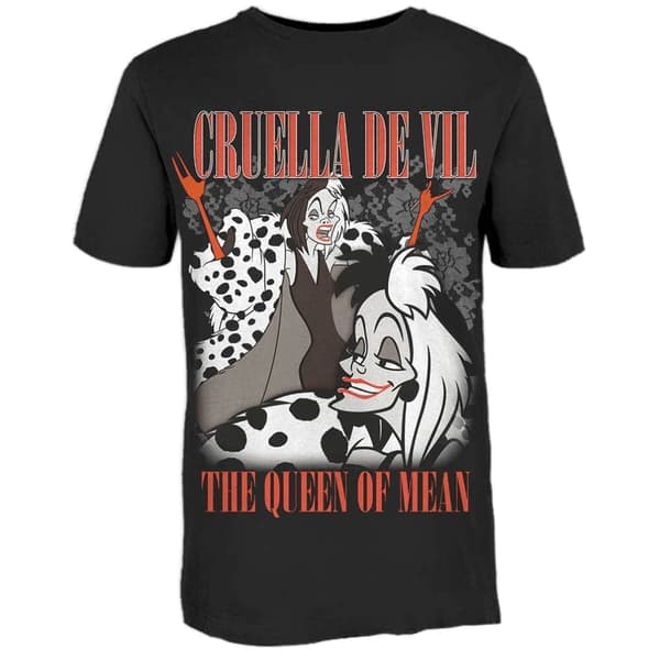 101 Dalmatians Unisex Adult Homage Cruella De Vil T-Shirt Black M