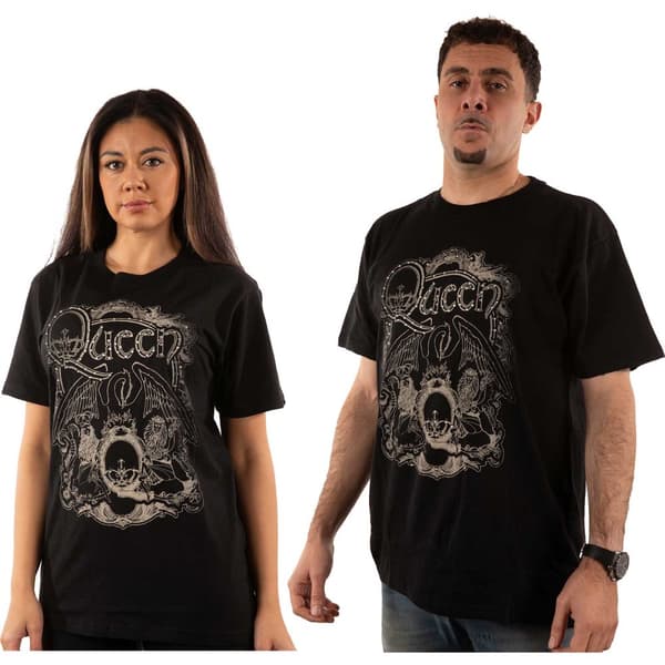 Queen Unisex vuxen Ornate Crest Embellished T-Shirt