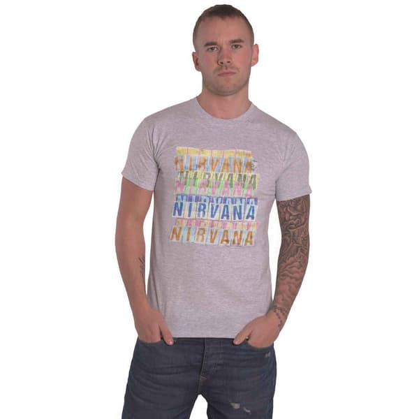 Nirvana Unisex Adult Repeat Logo Cotton T-Shirt