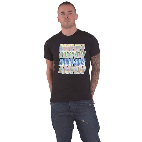 Nirvana Unisex Adult Repeat Logo Cotton T-Shirt