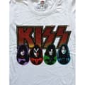 Miniatyrbillede 3 af 3: Kiss Dame/Ladies Logo, ansigter og ikoner T-shirt i bomuld