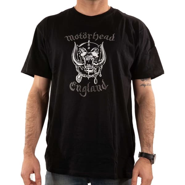 Motorhead Unisex Adult England Embellished Cotton T-Shirt