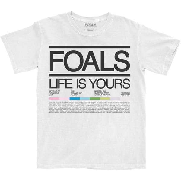 Foals Unisex vuxen Life Is Yours Track List bomullst-shirt för vuxna