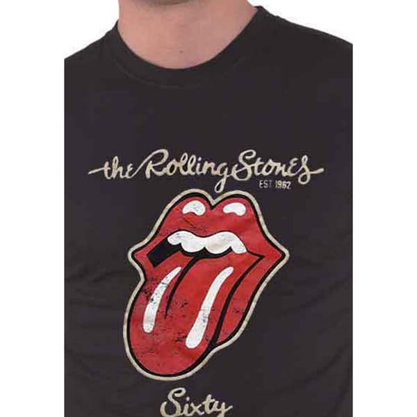 The Rolling Stones Unisex Adult Sixty Plastered Suede T-Shirt