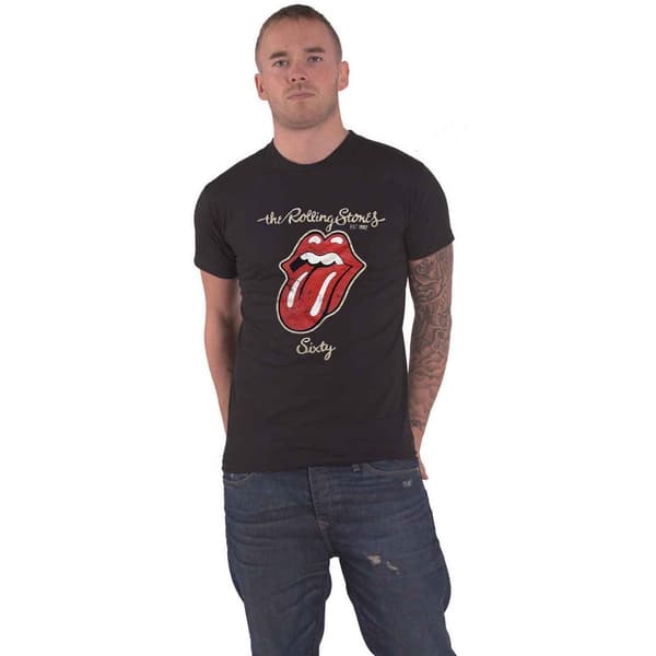 The Rolling Stones Unisex Adult Sixty Plastered Suede T-Shirt