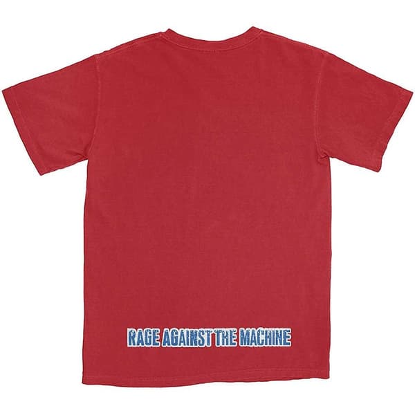 Rage Against the Machine Unisex voksen T-shirt i bomuld med stort E på ryggen med print