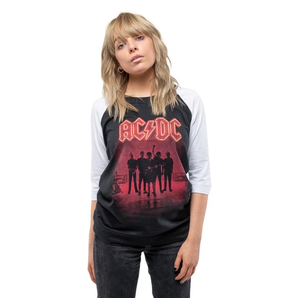 AC/DC PWR-UP UK bomulds-Raglan T-shirt til kvinder/damer