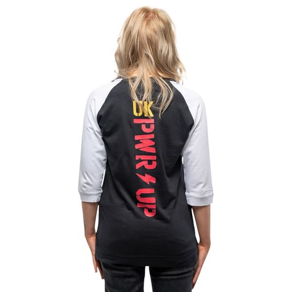 AC/DC PWR-UP UK bomulds-Raglan T-shirt til kvinder/damer