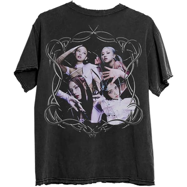 BlackPink Unisex voksen T-shirt i bomuld med pink Venom-rygprint