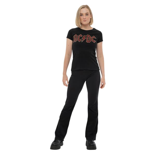 AC/DC Kvinnor/Damer med förskönad logotyp T-shirt