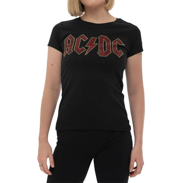 AC/DC Kvinnor/Damer med förskönad logotyp T-shirt
