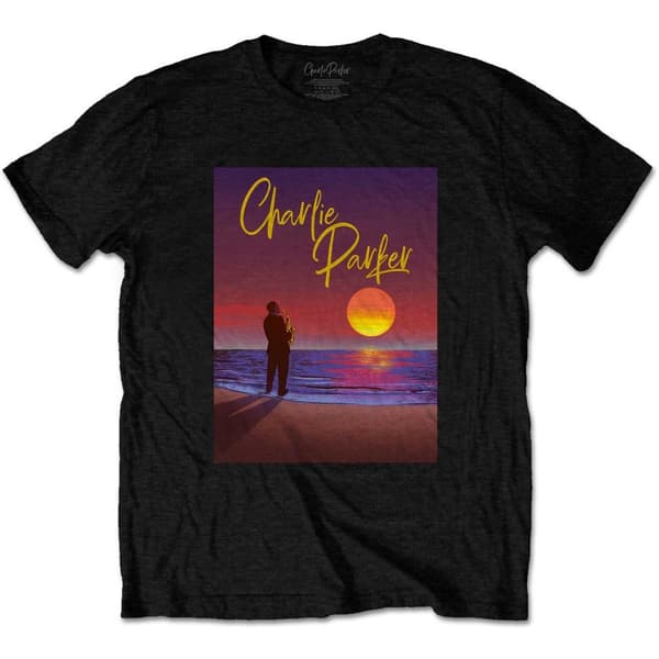 Charlie Parker Unisex T-Shirt i bomull med solnedgång för vuxna