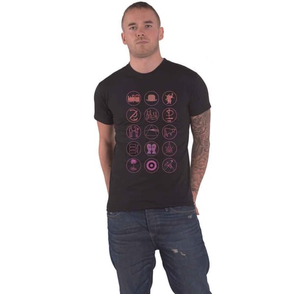 Pink Floyd Unisex Adult Symbols Cotton T-Shirt Black XL