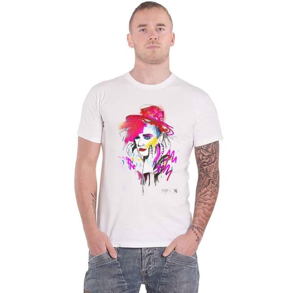 Boy George & Culture Club Unisex T-shirt i bomuld med tegnet portræt for voksne