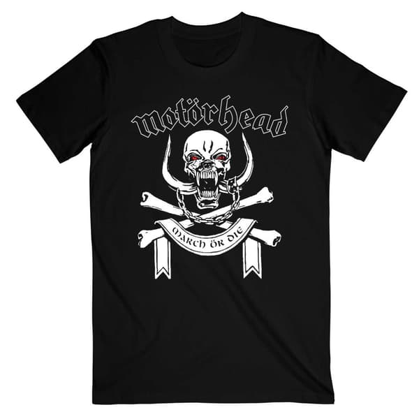 Motorhead Unisex Adult March Or Die Song Lyrics Cotton T-Shirt
