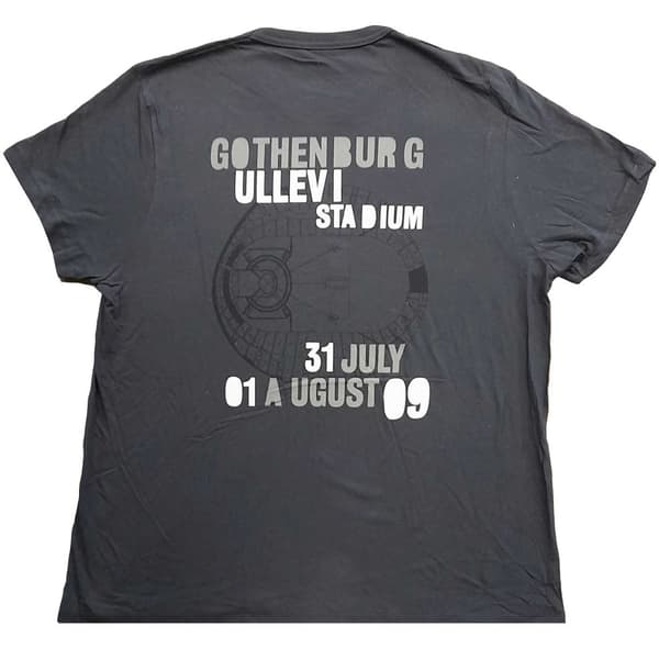 U2 Unisex vuxen 360 graders rundtur i Göteborg 2009 med tryck på baksidan av bomulls-T-Shirt