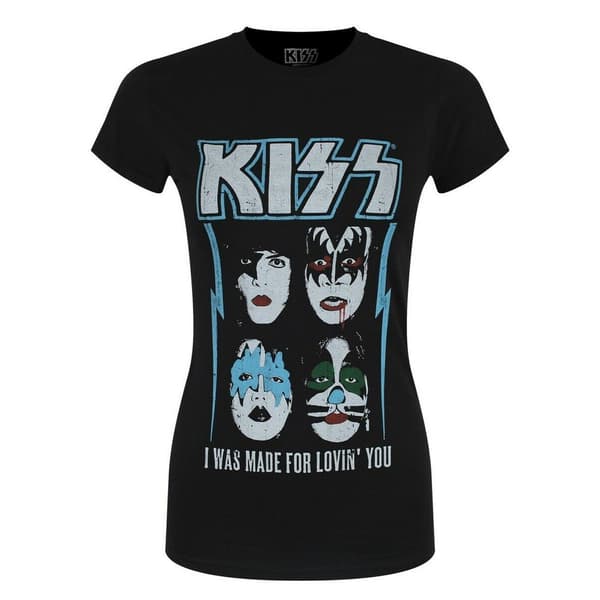 Kiss Dam/Tjej Made For Lovin´ You - T-shirt i bomull