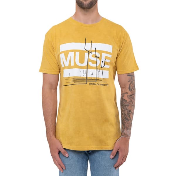 Muse Unisex Adult Origin Of Symmetry Mineral Wash T-Shirt Yellow XL