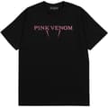 Miniatyrbillede 1 af 2: BlackPink Unisex voksen T-shirt med pink Venom-ryg med bomuldslogo på ryggen