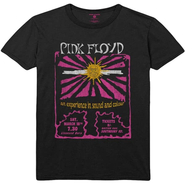 Pink Floyd Unisex T-Shirt i bomull för vuxna med ljud och färg