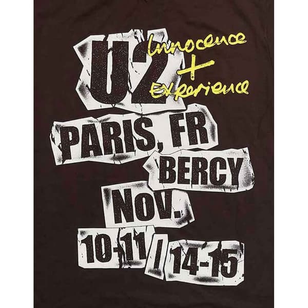 U2 Unisex T-shirt i bomuld til voksne I+E Paris Event 2018