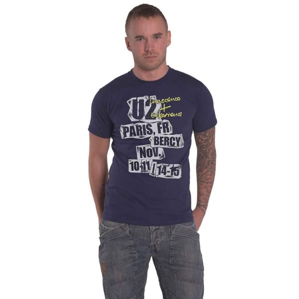 U2 Unisex T-shirt i bomuld til voksne I+E Paris Event 2018