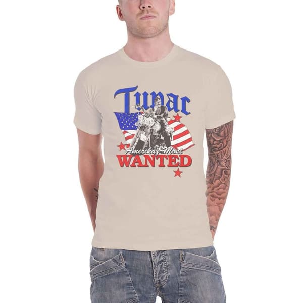 Tupac Shakur Unisex T-shirt til voksne mest eftersøgte