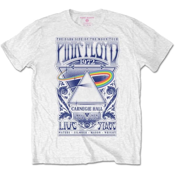 Pink Floyd Unisex vuxen Carnegie Hall affisch T-Shirt