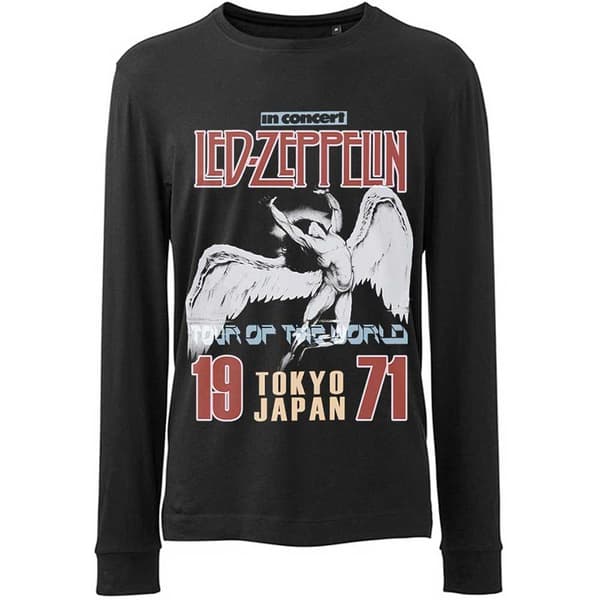Led Zeppelin Unisex T-shirt med lange ærmer i japansk Icarus-bomuldsstof til voksne