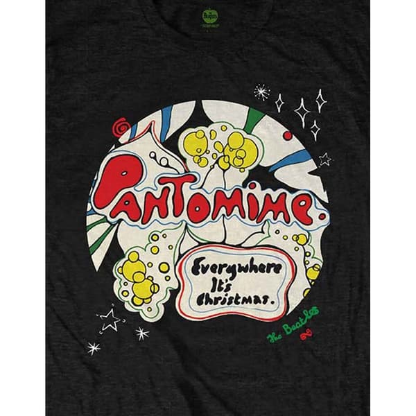 The Beatles Unisex vuxen Pantomine Cotton Christmas T-Shirt för vuxna